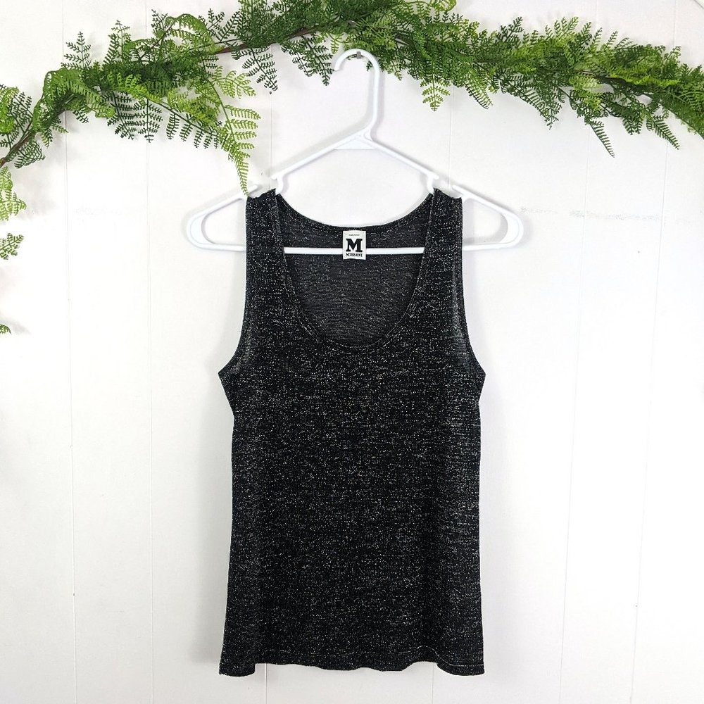 M Missoni Women's Black & Silver Shimmer Tank Top